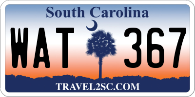 SC license plate WAT367