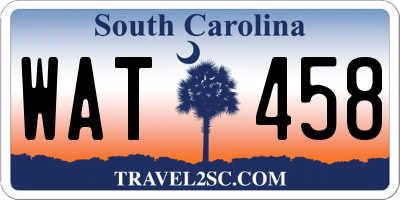SC license plate WAT458