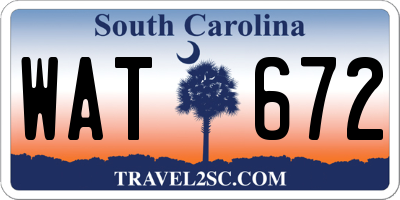SC license plate WAT672