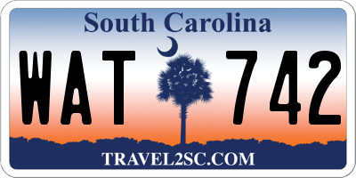 SC license plate WAT742