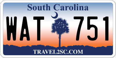 SC license plate WAT751