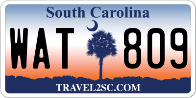 SC license plate WAT809