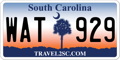 SC license plate WAT929