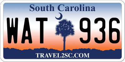 SC license plate WAT936