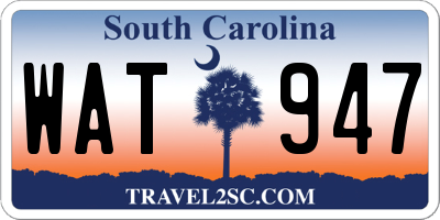 SC license plate WAT947