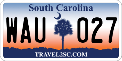 SC license plate WAU027
