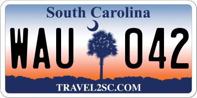 SC license plate WAU042