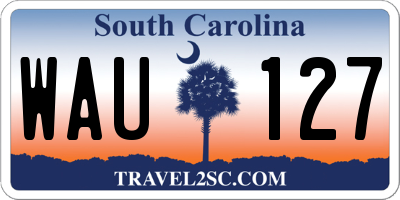 SC license plate WAU127
