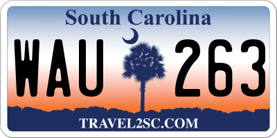 SC license plate WAU263