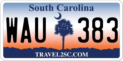 SC license plate WAU383