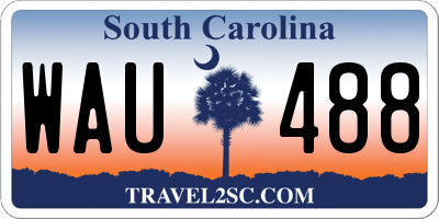 SC license plate WAU488