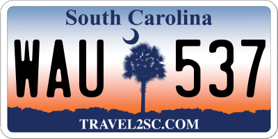 SC license plate WAU537