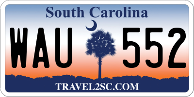 SC license plate WAU552