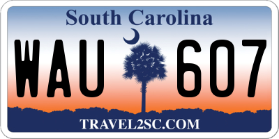 SC license plate WAU607