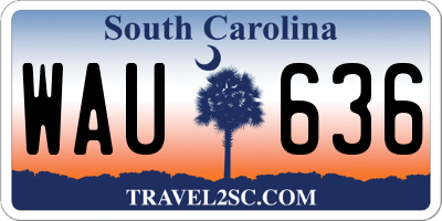 SC license plate WAU636