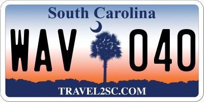 SC license plate WAV040