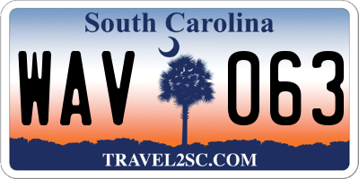 SC license plate WAV063