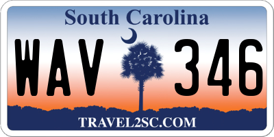 SC license plate WAV346
