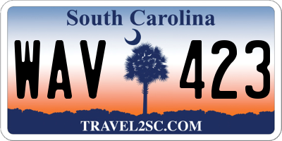 SC license plate WAV423