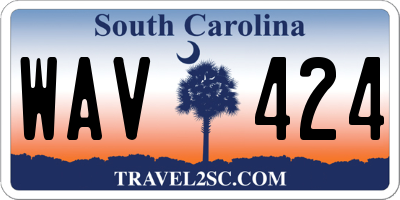 SC license plate WAV424