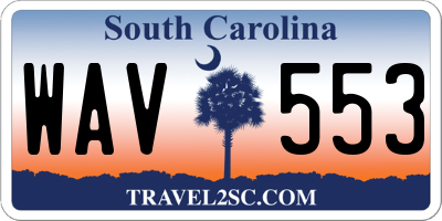 SC license plate WAV553