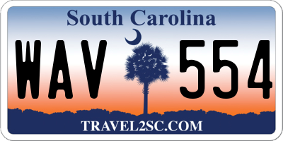 SC license plate WAV554