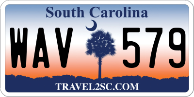 SC license plate WAV579