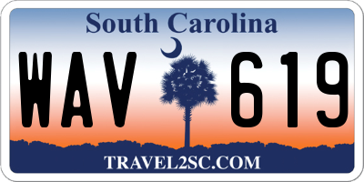 SC license plate WAV619