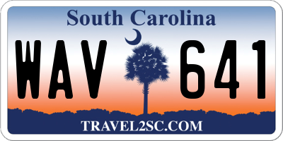 SC license plate WAV641