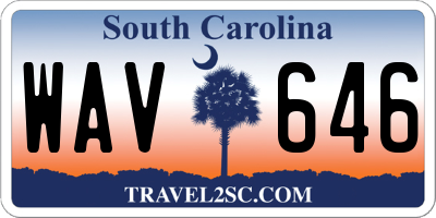 SC license plate WAV646