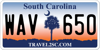 SC license plate WAV650