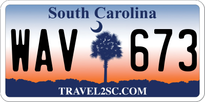 SC license plate WAV673