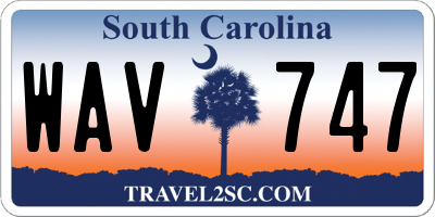 SC license plate WAV747