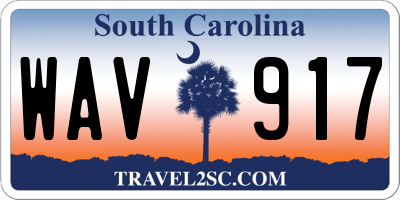 SC license plate WAV917
