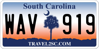 SC license plate WAV919