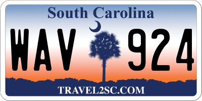 SC license plate WAV924