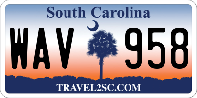 SC license plate WAV958