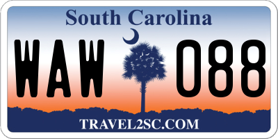 SC license plate WAW088