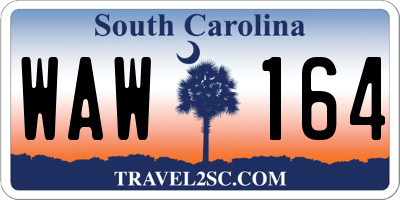 SC license plate WAW164