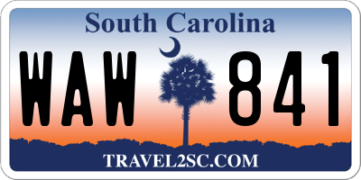 SC license plate WAW841