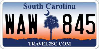 SC license plate WAW845