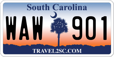 SC license plate WAW901