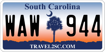 SC license plate WAW944