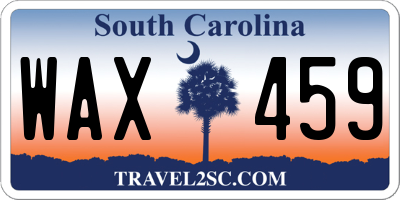 SC license plate WAX459