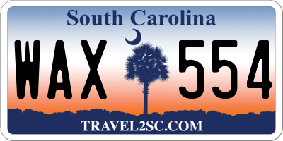 SC license plate WAX554