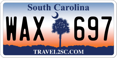 SC license plate WAX697