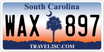 SC license plate WAX897