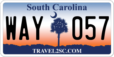 SC license plate WAY057