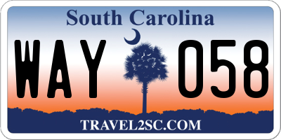 SC license plate WAY058