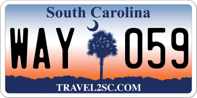 SC license plate WAY059